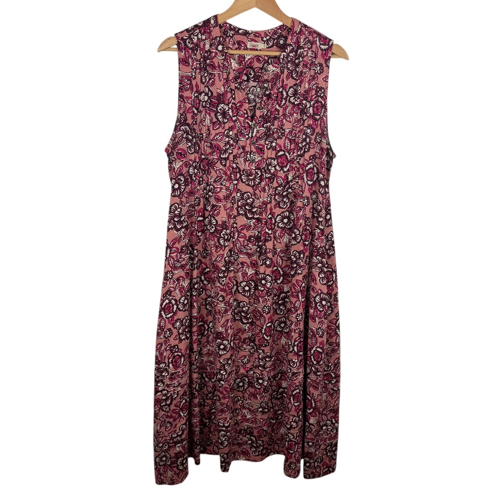 Faherty Pink Floral Midi Dress - Picture 2 of 15